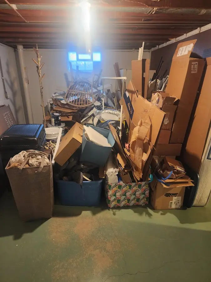 Roll-off dumpster container at job site for 6 Yard Dumpster Rental in West Dundee